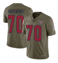 Men's Nike Houston Texans #70 Julien Davenport Limited Olive 2017 Salute to Service NFL Jersey