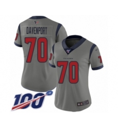 Women's Houston Texans #70 Julien Davenport Limited Gray Inverted Legend 100th Season Football Jersey