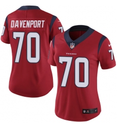 Women's Nike Houston Texans #70 Julien Davenport Elite Red Alternate NFL Jersey