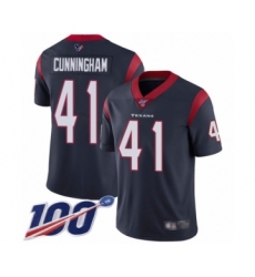 Men's Houston Texans #41 Zach Cunningham Navy Blue Team Color Vapor Untouchable Limited Player 100th Season Football Jersey