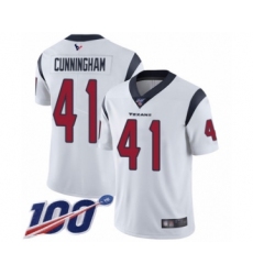 Men's Houston Texans #41 Zach Cunningham White Vapor Untouchable Limited Player 100th Season Football Jersey