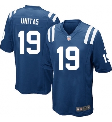 Men's Nike Indianapolis Colts #19 Johnny Unitas Game Royal Blue Team Color NFL Jersey
