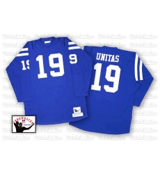 Mitchell And Ness Indianapolis Colts #19 Johnny Unitas Blue Authentic Throwback NFL Jersey