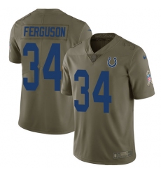 Men's Nike Indianapolis Colts #34 Josh Ferguson Limited Olive 2017 Salute to Service NFL Jersey