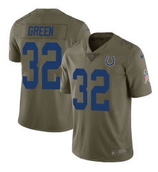 Youth Nike Indianapolis Colts #32 T.J. Green Limited Olive 2017 Salute to Service NFL Jersey