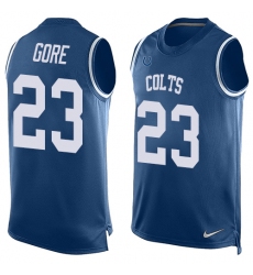 Men's Nike Indianapolis Colts #23 Frank Gore Limited Royal Blue Player Name & Number Tank Top NFL Jersey