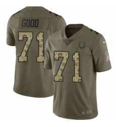 Youth Nike Indianapolis Colts #71 Denzelle Good Limited Olive/Camo 2017 Salute to Service NFL Jersey