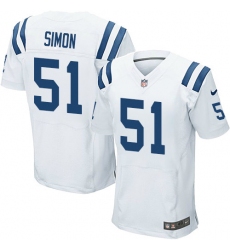 Men's Nike Indianapolis Colts #51 John Simon Elite White NFL Jersey