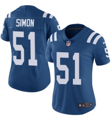 Women's Nike Indianapolis Colts #51 John Simon Elite Royal Blue Team Color NFL Jersey