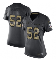 Women's Nike Indianapolis Colts #52 Barkevious Mingo Limited Black 2016 Salute to Service NFL Jersey