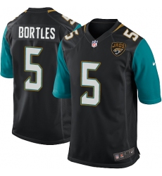 Men's Nike Jacksonville Jaguars #5 Blake Bortles Game Black Alternate NFL Jersey