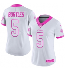 Women's Nike Jacksonville Jaguars #5 Blake Bortles Limited White/Pink Rush Fashion NFL Jersey