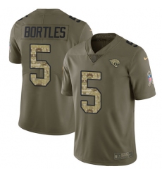 Youth Nike Jacksonville Jaguars #5 Blake Bortles Limited Olive/Camo 2017 Salute to Service NFL Jersey