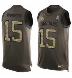 Men's Nike Jacksonville Jaguars #15 Allen Robinson Limited Green Salute to Service Tank Top NFL Jersey
