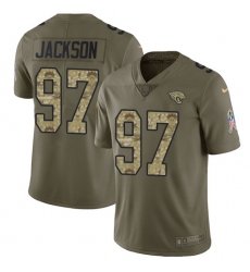 Men's Nike Jacksonville Jaguars #97 Malik Jackson Limited Olive/Camo 2017 Salute to Service NFL Jersey