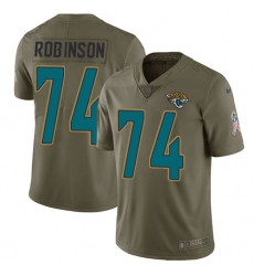 Men's Nike Jacksonville Jaguars #74 Cam Robinson Limited Olive 2017 Salute to Service NFL Jersey