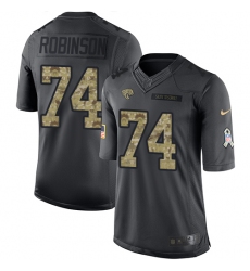 Youth Nike Jacksonville Jaguars #74 Cam Robinson Limited Black 2016 Salute to Service NFL Jersey