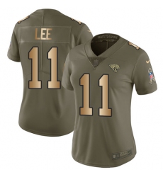 Women's Nike Jacksonville Jaguars #11 Marqise Lee Limited Olive/Gold 2017 Salute to Service NFL Jersey