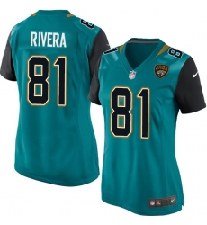 Women's Nike Jacksonville Jaguars #81 Mychal Rivera Game Teal Green Team Color NFL Jersey