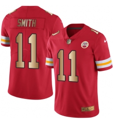 Men's Nike Kansas City Chiefs #11 Alex Smith Limited Red/Gold Rush NFL Jersey