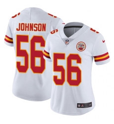 Women's Nike Kansas City Chiefs #56 Derrick Johnson White Vapor Untouchable Limited Player NFL Jersey
