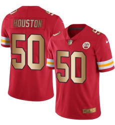Men's Nike Kansas City Chiefs #50 Justin Houston Limited Red/Gold Rush NFL Jersey