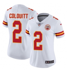 Women's Nike Kansas City Chiefs #2 Dustin Colquitt Elite White NFL Jersey