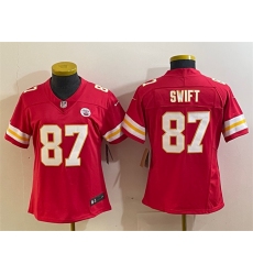 Women's Kansas City Chiefs #87 Taylor Swift Red Vapor Untouchable Limited Football Stitched Jersey