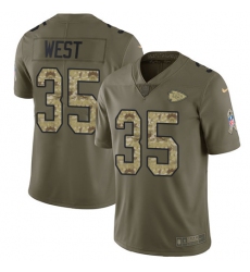 Youth Nike Kansas City Chiefs #35 Charcandrick West Limited Olive/Camo 2017 Salute to Service NFL Jersey