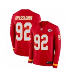 Men's Nike Kansas City Chiefs #92 Tanoh Kpassagnon Limited Red Therma Long Sleeve NFL Jersey