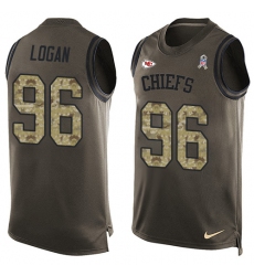 Men's Nike Kansas City Chiefs #96 Bennie Logan Limited Green Salute to Service Tank Top NFL Jersey